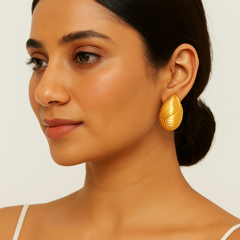 Golden Almond Earring