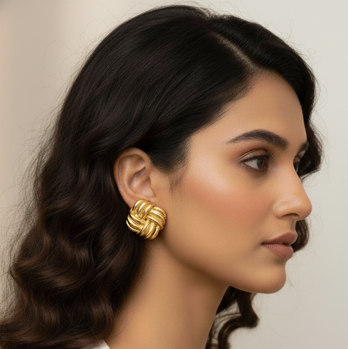 Golden Quadrille Earrings
