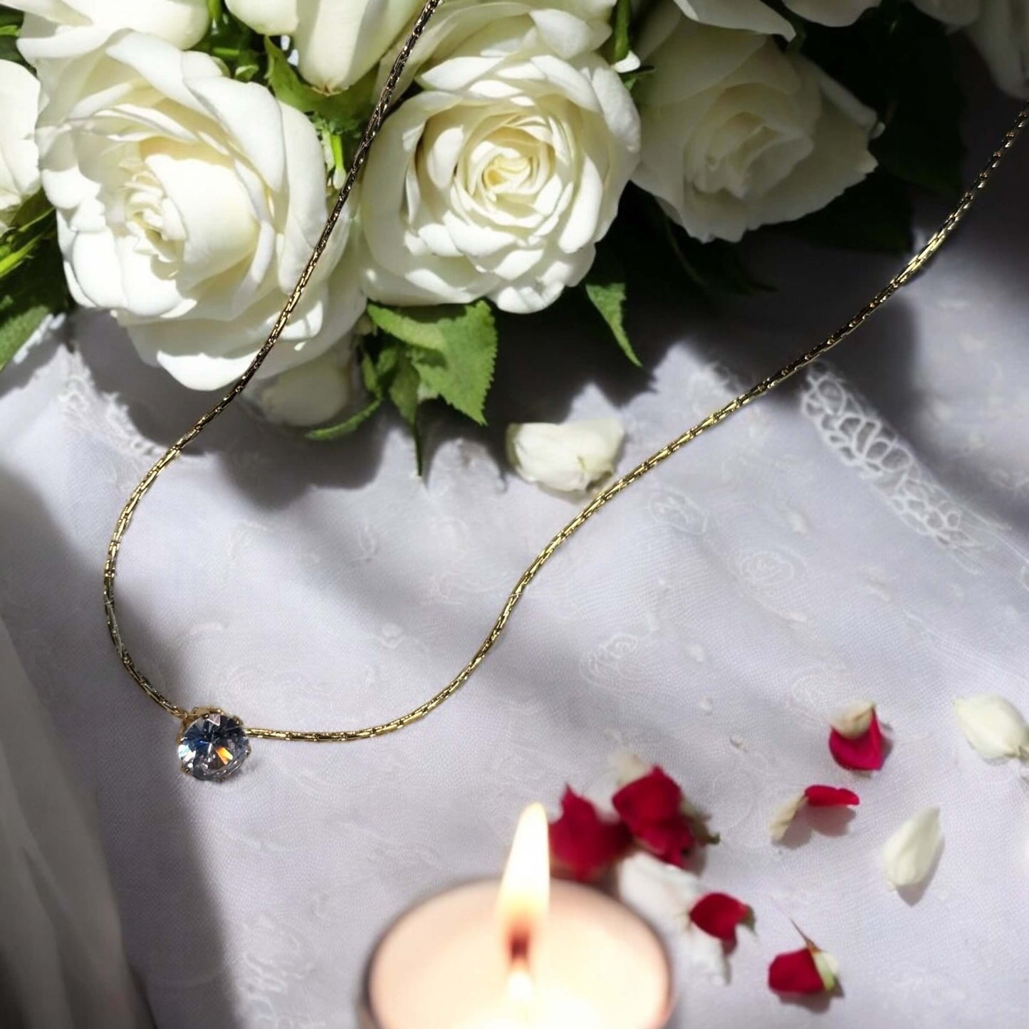 Pure Elegance Solitaire Necklace Set