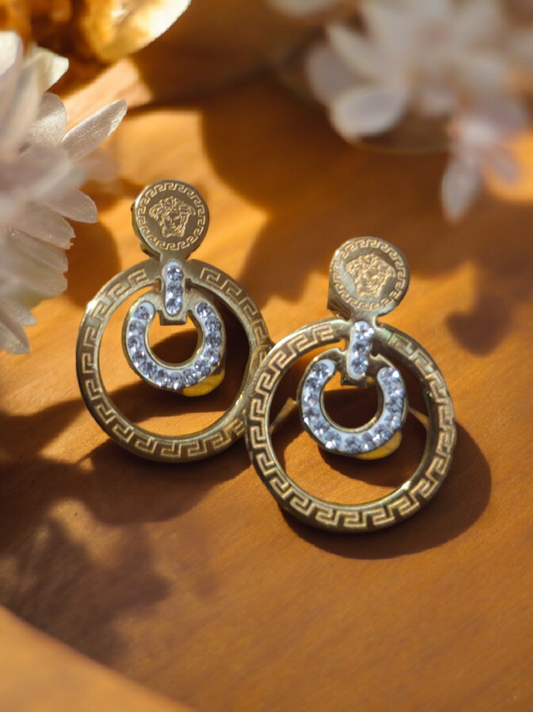 Gold Medusa Earrings