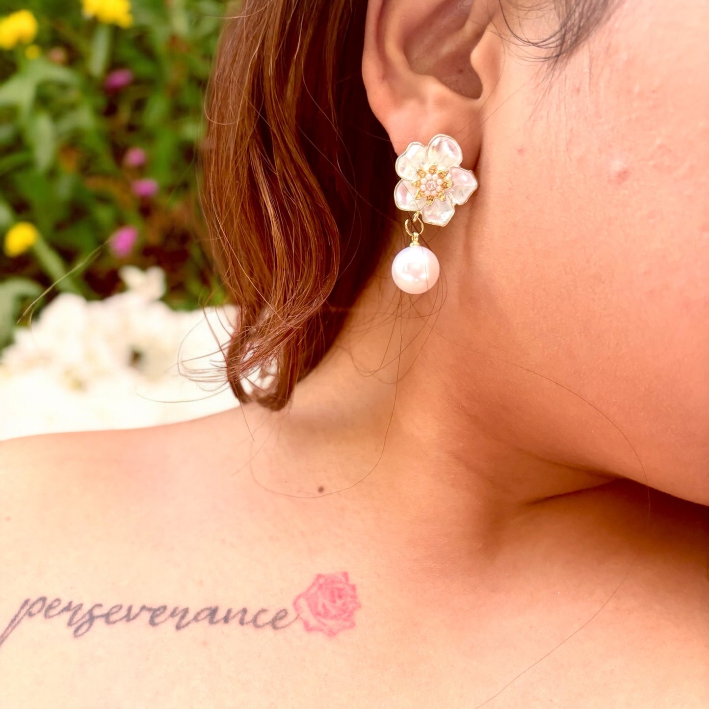 Flower Pearl Earrings