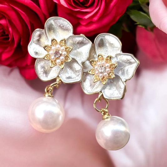 Flower Pearl Earrings